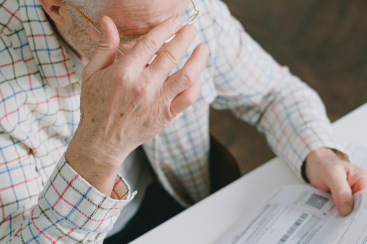 Upset older man