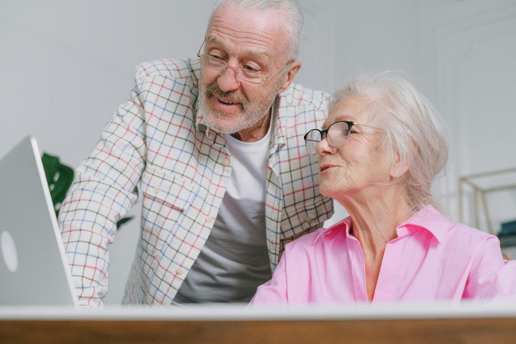 Older couple on computer